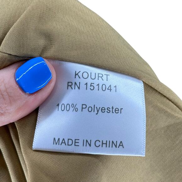 KOURT Tan Gold Smocked A-Line Mini Dress Women's Size XS Glam Calypso - Picture 5 of 9